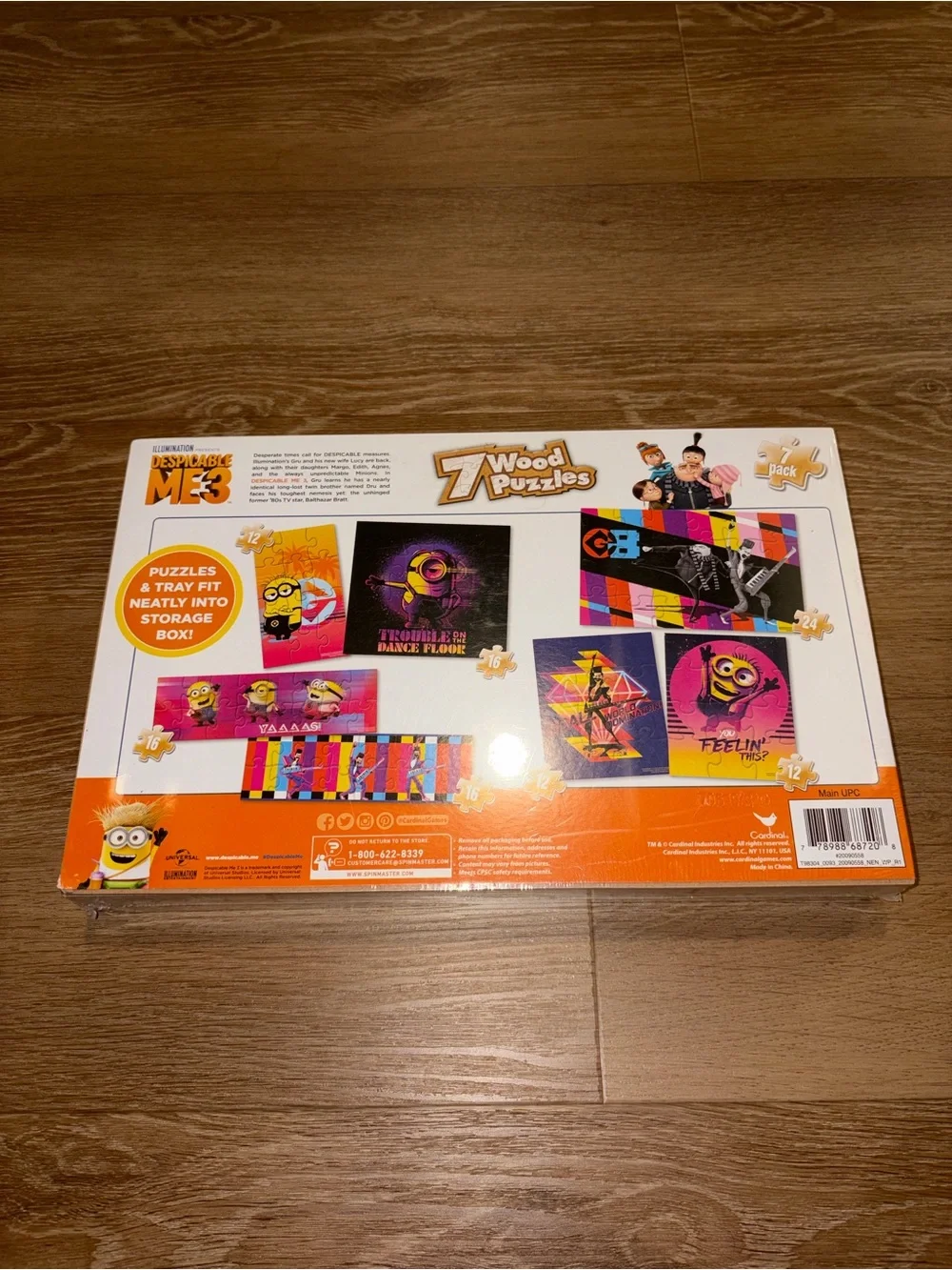 Despicable Me 3 7 Wood Puzzles 12 to 24 Piece Puzzles by Cardinals New